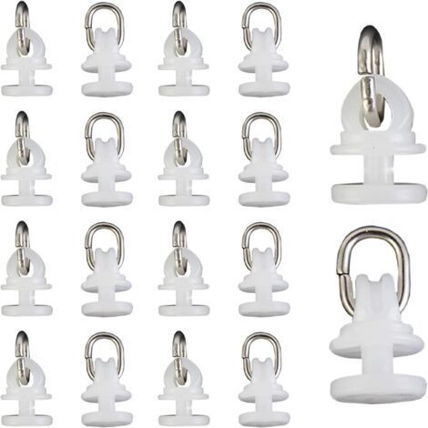 100 Pièces Blanc Rail Glisseur Crochet de Rideau Poulie à Rideaux en Plastique Rail Rideau pour Fenêtre et Rideau de Douche Porte (1/5)