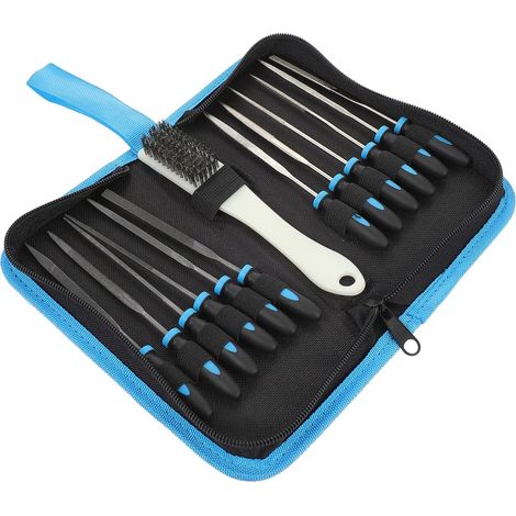 Houhence – Ensemble de 13 limes à aiguilles – 6 limes en acier au carbone et 6 limes diamant – Brosse de nettoyage incluse – Pour métaux, bois et plastiques (1/5)