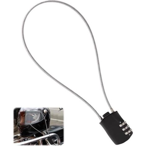 Cadenas à Câble Antivol - yd - 3 Chiffres - 40cm Câble - Alliage de Zinc - Acier Trempé