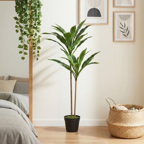 Cordyline artificielle en pot 90cm, 29 feuilles réalistes, plante factice PEVA pour intérieur et extérieur, décoration végétale durable (1/5)