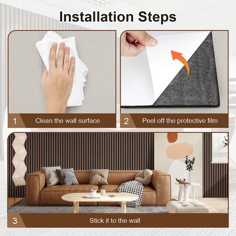 Wolketon Autoadesivo Isolamento acustico Set di 1 pannello acustico effetto legno noce nero