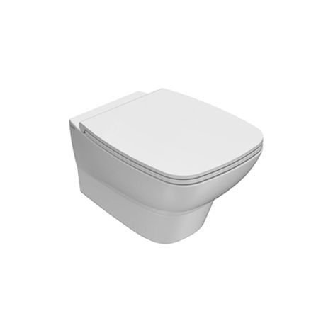 WC suspendu sans rebord 53x37 cm Globo Daily DAS03BI Blanc - Céramique - Avec couvercle de toilette à fermeture souple (1/3)