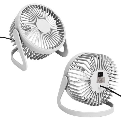 Kleiner USB-Tischventilator, leiser Motor, hohe Drehzahl, Mini-Tischventilator für Büro, Auto, Zuhause, Innen- und Außenbereich, weiß (1/5)