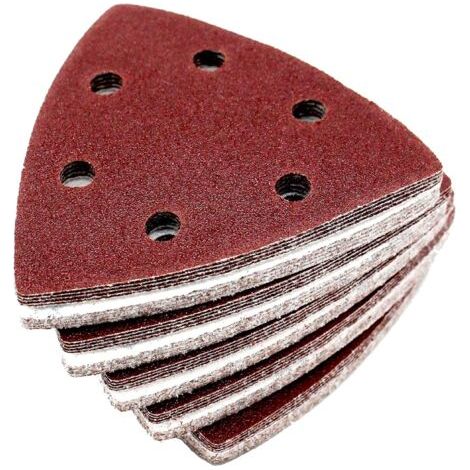 Delta-Triangles de Ponçage │ 100 pièces │ 6 trous │ 93 x 93 x 93 mm │ grain 80 │ pour ponceuses delta │ Feuilles Abrasives │ Papier Abrasifdengyank (1/5)