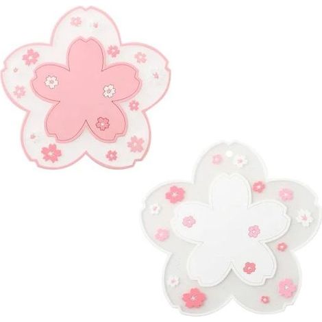 Lot de 2 dessous de verre motif Sakura, tapis de table résistants à la chaleur antidérapants 11,5 cm (1/5)