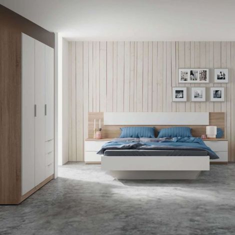 Pack Muebles Dormitorio Estilo Nórdico Para Camas 150 cm (cabezal+2 Mesitas+armario)