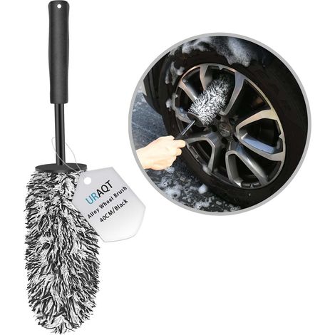 Brosse Jantes Voiture, Brosse de Nettoyage en Microfibre, Brosse Microfibre Voiture, Brosse de Roue de Voiture Jante sans Partie Métallique, Pas de Rayures Brosse Jantes Aluminium (1/5)
