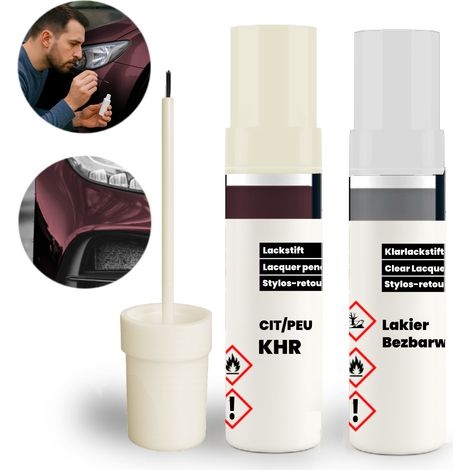 Kit de retoque para Citroën Peugeot KHR: Kit de reparación de arañazos y desconchones (base + barniz transparente) (1/5)