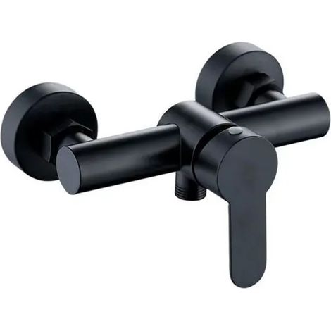 1 Robinet mitigeur de douche, Acier inoxydable 304, Noir, Mural, Interface G1/2in, Salle de bain (1/5)
