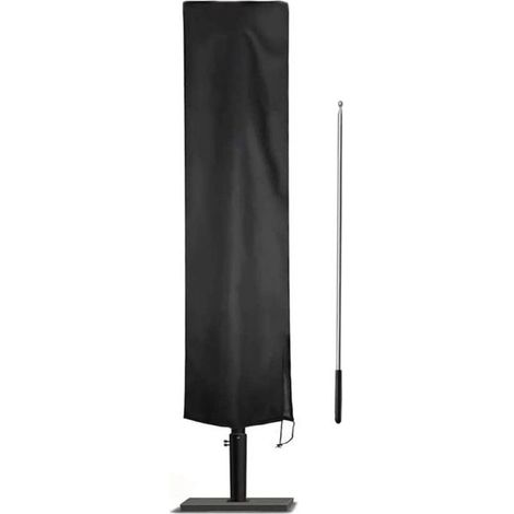 Housse de protection imperméable et anti-uv pour parasol - 240 x 57 - 57 cm - Noir -