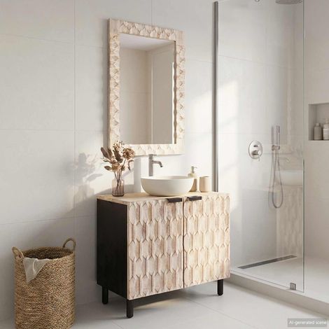 Juegos de Baño Acabado de Lavado Madera de mango maciza (1/5)