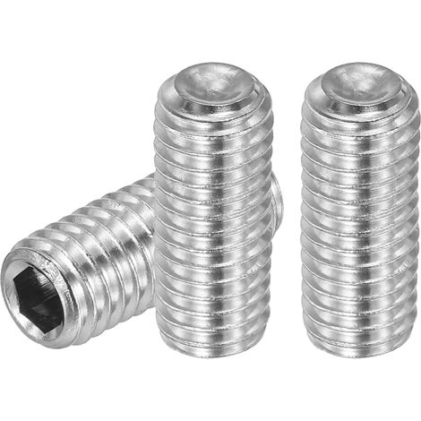 10 vis sans tête à six pans creux boulon à pointe plate M8x25mm (1/5)