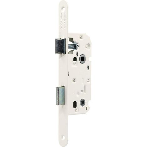 Serrure de sécurité à encastrer pour portes bois, axe 50 mm, finition laiton, pênes 14 mm (1/2)