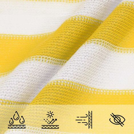 Voile d'Ombrage 2,5x5cm Jaune et Blanc PEHD - Anti-UV Jardin Terrasse-x (1/5)