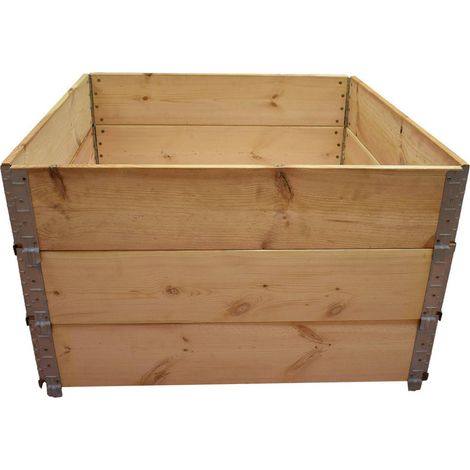 Multitanks – Carré potager en bois naturel 1000x1000mm – Hauteur 585mm – Assemblage sans clous – Jardinage ergonomique pour légumes et aromates