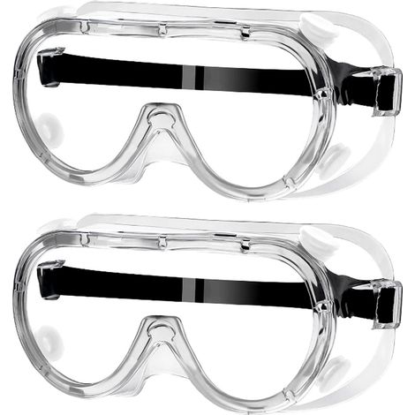 2 Stück Arbeitsschutzbrille Schutzbrille, kratzfeste Schutzbrille Ideal für Heimwerker, Chemie, Arbeit, Baustelle