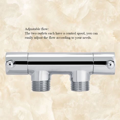 Vanne d'angle tout cuivre, vanne de distribution d'eau à une entrée et deux sorties, pistolet de chasse d'eau à quatre jets pour WC, vanne d'angle à une sortie et deux sorties pour lave-linge (1/5)
