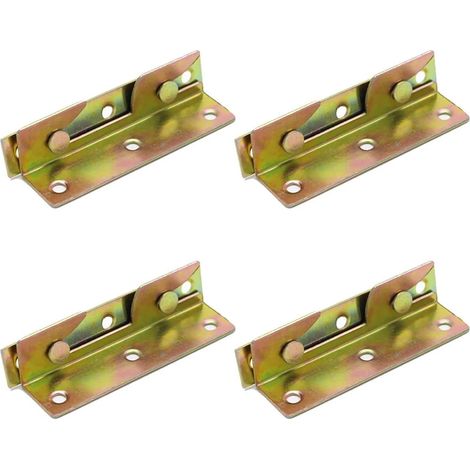 Lot de 4 charnières lit sans mortaise, fixation charnière, support rail for accessoires d'insertion, épaississement suspension Pour Cadre De Lit (1/5)