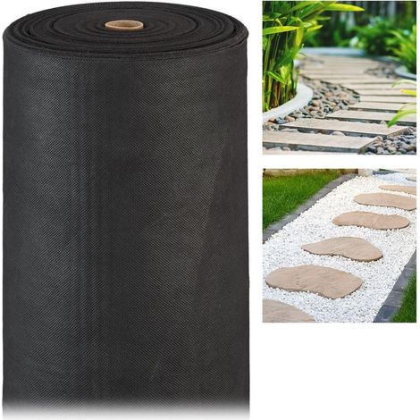 Toile anti-mauvaises herbes 50 m Bâche tissée 150g/m² Résistante aux UV et antidéchirure Pour paillage jardin (1/5)