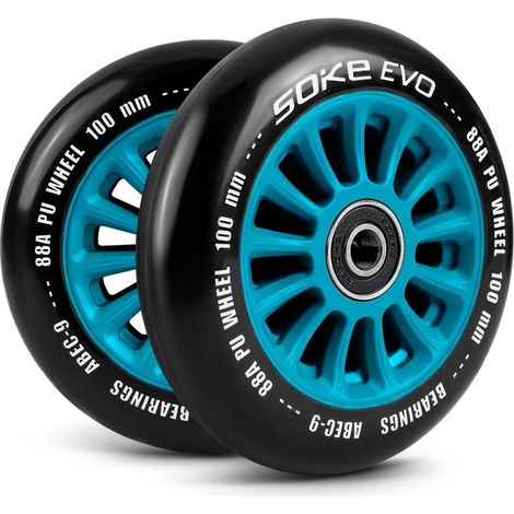 Blaue Räder für Roller 100 mm, 2er-Pack