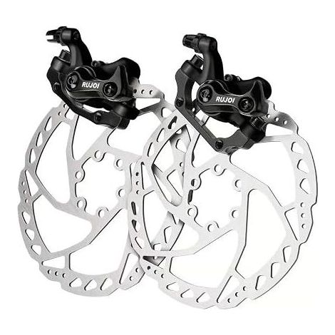 Bike Disc Brake Kit, Aluminum Caliper Front and Rear Rotor 160mm Mechanical Adjuster Toolless for Road Bike MTB (1/5)