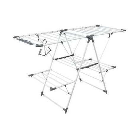 Five – Étendoir à linge pliant 24m – Structure renforcée – Pieds antidérapants – Pliable pour gain de place – Accessoires inclus - 5five (1/8)