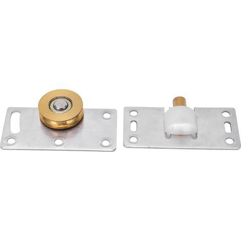 Jeu de 2 roulettes pour porte coulissante, poulie en laiton et acier inoxydable, diamètre 30 mm, pour placard et dressing à domicile (1/5)