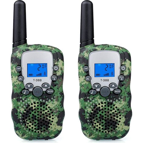 Talkie Walkie Camouflage 3km Longue Portee, Paire De  Walkies -walkie Enfant Walky Batterie  8 Canaux Lampe De Torche Oreillette (1/5)