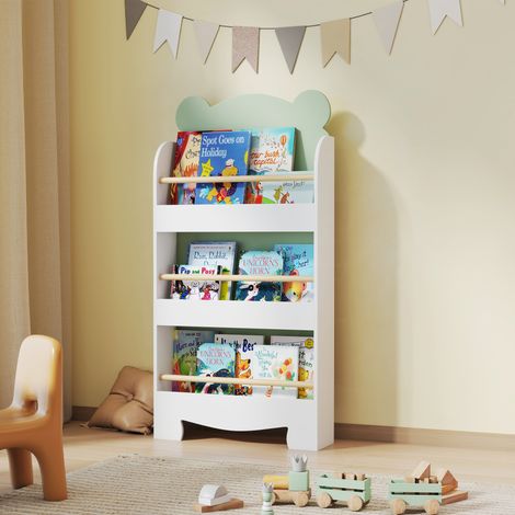 Bibliothèque pour enfant, rangement livre enfant 3 niveaux pour salle de jeux, chambre d'enfant, vert (1/5)