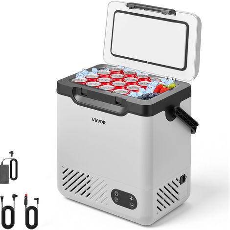 VEVOR Glaciere Electrique Voiture et Maison, Refrigerateur Portable 12 L 12 V/24 V CC et 100-240 V CA, pour Camping Voyage Plage Peche, Mini Frigo a Compression avec Poignee Temperature -20 °C a 20 °C (1/5)