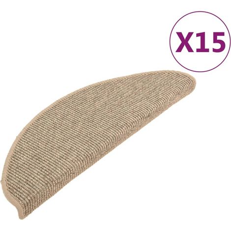 Tapis d'escalier 15 pcs，Marches d'escalier 65 x 21 x 4 cm Beige foncé Demi-rond Grand CFW276711 (1/5)
