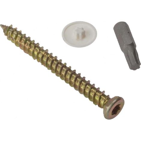 Lot de 12 vis à béton avec capuchons et embout Torx inclus 7,5 x 52 mm (1/2)