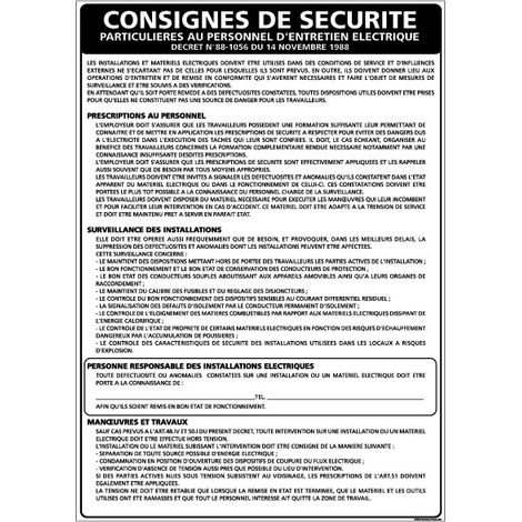 Panneau PERSONNEL D’ENTRETIEN ÉLECTRIQUE – Adhésif – 210 x 300 mm