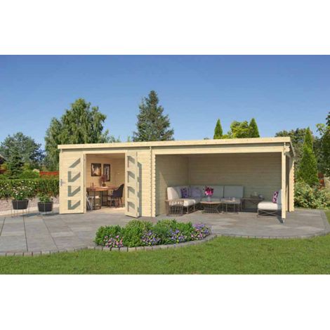 New Orleans-Log Cabin, Wooden Garden Room, Timber Summerhouse, Home Office - L730 x W359.1 x H222.3 cm