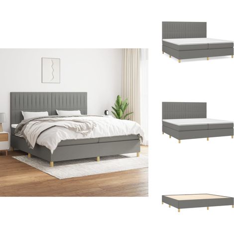 Boxspringbett mit Matratze Dunkelgrau 200x200 cm Stoff - Boxspringbett - Doppelbett - Bettenrahmen - Matratze - Nachttisch (1/5)