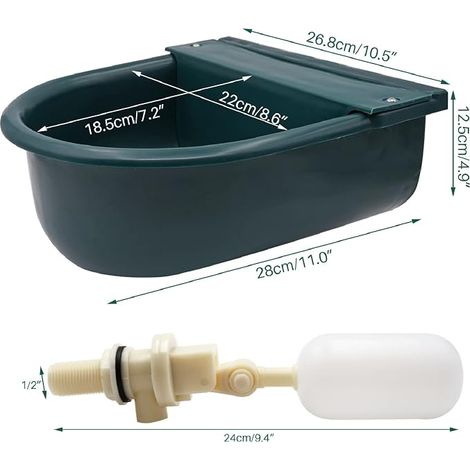 Abreuvoir à Bovins Automatique Bétail Abreuvoir avec Valve à Flotteur RéGlable et Bouchon De Vidange Abreuvoir Chevaux pour Bétail Chien Chèvre (Vert Foncé) (1/4)