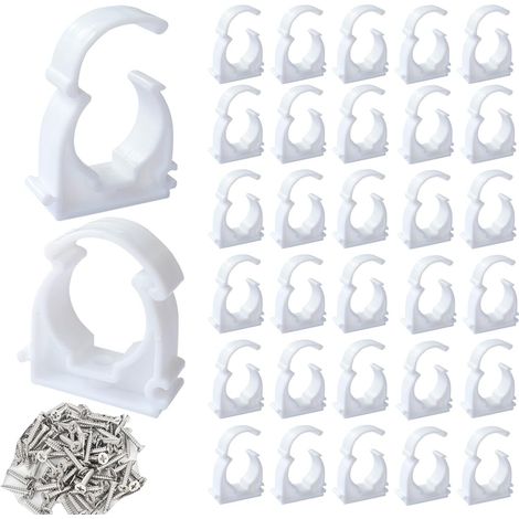 50 Collier De Serrage,25mm Pvc Blanc,Fixation Tuyau,Eau Domestique,Câblage (1/5)