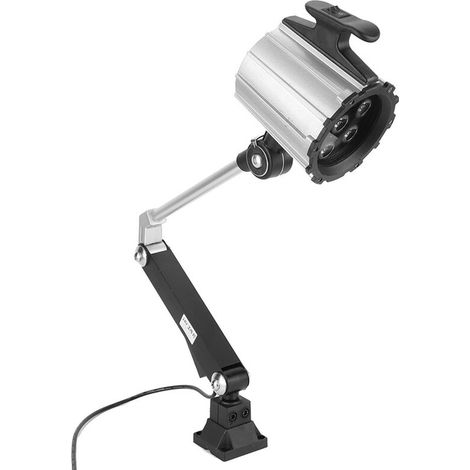 Lámpara de trabajo LED ajustable y multiusos con brazo largo y soporte de tornillo para torno CNC y fresadora, 7W, 24V (1/3)