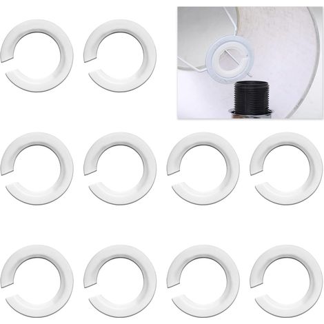 Lot de 10 anneaux réducteurs d abat jour E27 vers E14 en plastique 42 mm vers 29 mm anneaux duplex pour montage d ampoules E14 dans des abat jours E27 (1/4)