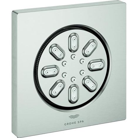 Grohe Rainshower Aqua Soffione doccia laterale quadrato a due getti Cromo spazzolato, 26802DC0