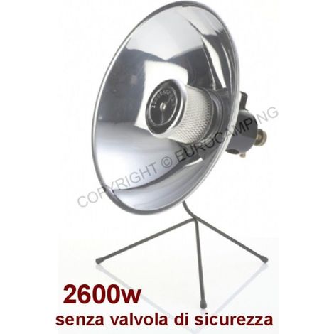 STUFA A GAS PARABOLA EUROCAMPING SENZA VALVOLA DI SICUREZZA