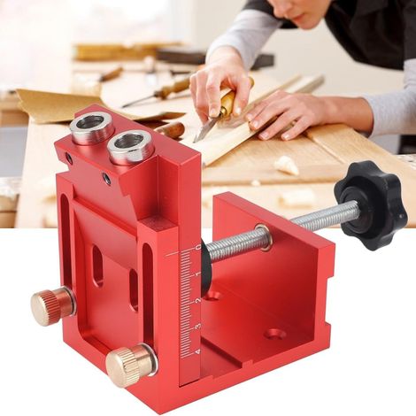 1 jeu d'outils de perçage angulaire pour le travail du bois, gabarit de positionnement, jauge pour l'assemblage de meubles, réglable (1/5)