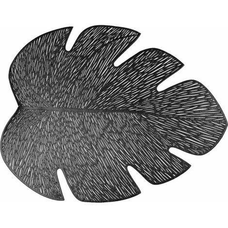 Set de Table Rond Ajouré "Flamboyant" 36x46cm Noir