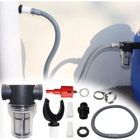 Recuperateur D Eau De Pluie Pour Conduits Circulaire Avec Tuyau Flexible, Ensemble De Collecteur Eau De Pluie, Raccord Pvc, Récupérateur D'eau Pour Descente De Gouttière (Kit B-110mm) (1/5)