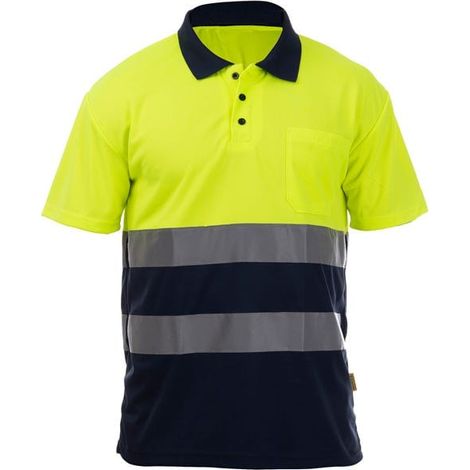 Tomas Bodero Rock HV SS — Polo Manga Corta Bird-eye Yellow Navy Clase 1  EN ISO 20471 T-XXLT-XXL (1/3)