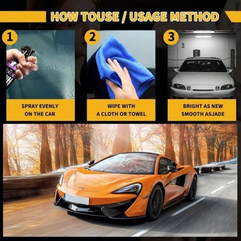3 en 1 Voiture Spray, Traitement Ceramique Voiture Polish Spray, Auto Crystal Coating Spray pour Nettoyant Voiture (100ML) (1/4)