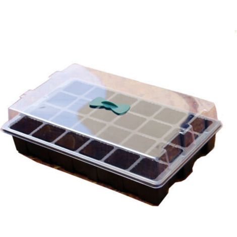 Set of 5 Mini Seed Tray Culture Tray Seedling Greenhouse 24 Holes Seed Tray with Lid for Seedlings and Germination (1/5)