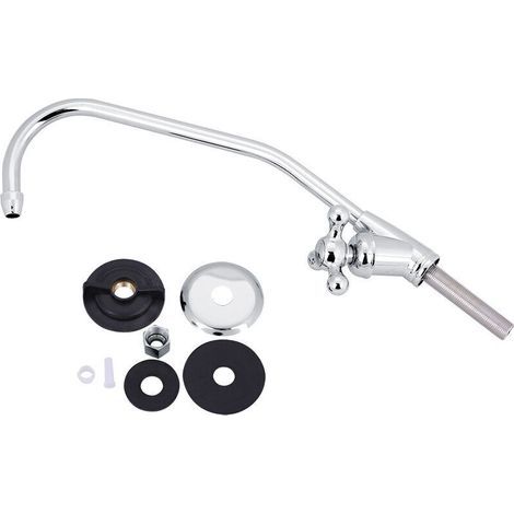 Küchenarmatur für Trinkwasser, Edelstahl-Küchenarmatur, 360° schwenkbar, Umkehrosmose-Armatur mit 4 Armaturenadaptern, bleifrei, gebürstetes Silber (1/4)