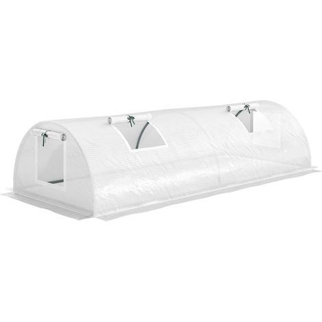 Protection Plantes Serre Tunnel de Jardin 4 Fenêtres en Filet Housse Renforcée Anti-UV 200x80x45cm pour Légumes et Tomates (1/5)