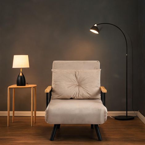 Canapé convertible beige en acier Polyester 63 x 73 x 81 cm (1/5)